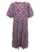 Boden Size 8 Pink & Blue Print Cotton Blend Floral Short Puff Sleeve Dress Pink & Blue Print / 8