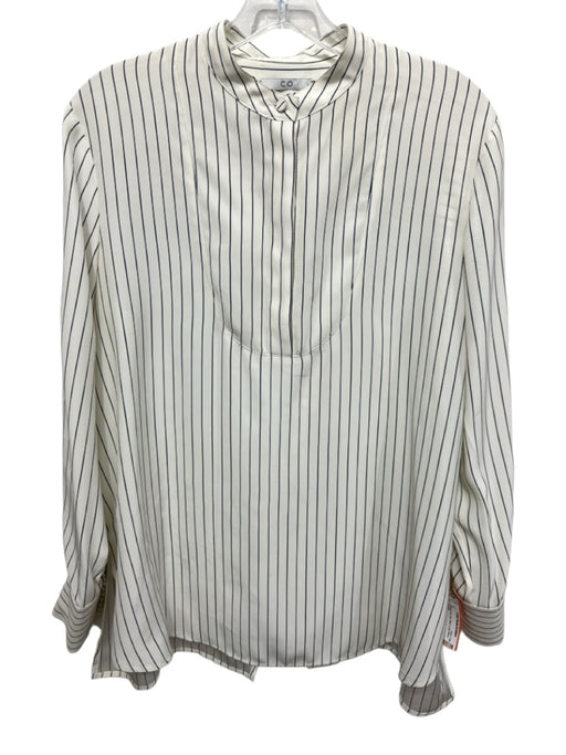 Co Size Medium Off White Print Silk Stripe Long Sleeve Top Off White Print / Medium