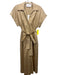 Kasia Size M Beige Cotton Short Sleeve Buttons Midi Dress Beige / M