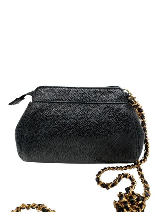 Chanel Black Leather Caviar Gold Chain Crossbody Dustbag Inc. Bag Black / Mini