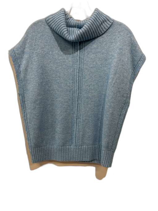 Lilla P Size M Blue Nylon Blend Knit Turtle Neck Sleeveless Sweater Blue / M