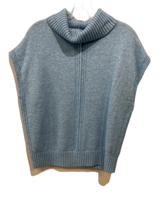 Lilla P Size M Blue Nylon Blend Knit Turtle Neck Sleeveless Sweater Blue / M