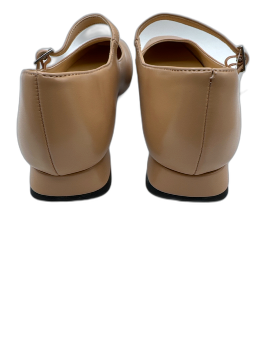 C. Paravano Shoe Size 37 Beige Leather Buckle Straps Square Toe Low Heel Pumps Beige / 37