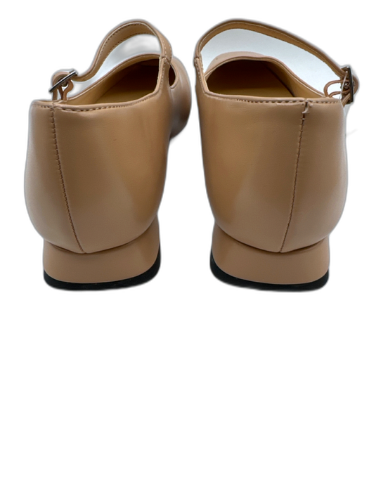 C. Paravano Shoe Size 37 Beige Leather Buckle Straps Square Toe Low Heel Pumps Beige / 37