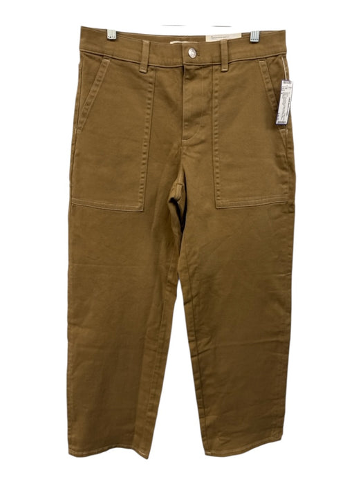 Everlane Size 8 Tan Brown Cotton Denim High Rise Contrast Stitch Wide Leg Jeans Tan Brown / 8