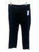 J. McLaughlin Size 12 Black Hibiscus Floral Velvet Side Zip Straight Leg Pants Black / 12