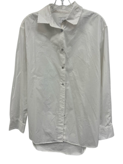 Serra by Joie Rucker Size Small White Cotton Long Sleeve Button Front Collar Top White / Small