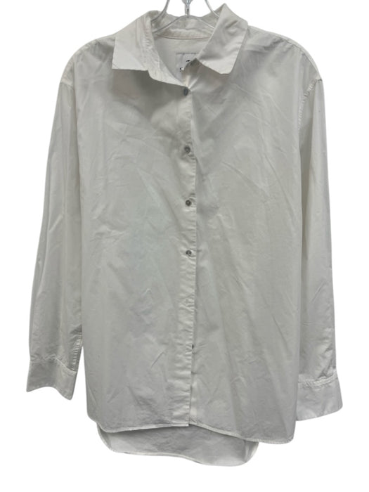 Serra by Joie Rucker Size Small White Cotton Long Sleeve Button Front Collar Top White / Small