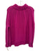 Ann Mashburn Size M Magenta Pink Cashmere Knit Cable Detail Mock Neck Sweater Magenta Pink / M