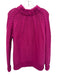 Ann Mashburn Size M Magenta Pink Cashmere Knit Cable Detail Mock Neck Sweater Magenta Pink / M