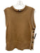 Cartolina Size M Beige & White Cotton & Cashmere Ribbed Knit Button Sides Top Beige & White / M