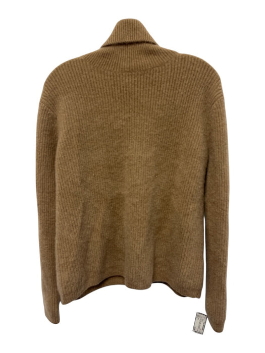 Quince Size S Beige Brown Cashmere Ribbed Knit Turtleneck Long Sleeve Sweater Beige Brown / S