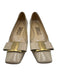 Salvatore Ferragamo Shoe Size 7 Cream Beige Leather Upper Bow Kitten Heel Pumps Cream Beige / 7