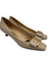 Salvatore Ferragamo Shoe Size 7 Cream Beige Leather Upper Bow Kitten Heel Pumps Cream Beige / 7