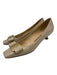 Salvatore Ferragamo Shoe Size 7 Cream Beige Leather Upper Bow Kitten Heel Pumps Cream Beige / 7