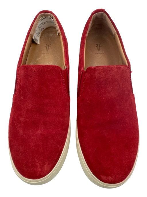 Frye Shoe Size 6.5 Red & White Suede Platform Slip On Elastic Detail Sneakers Red & White / 6.5