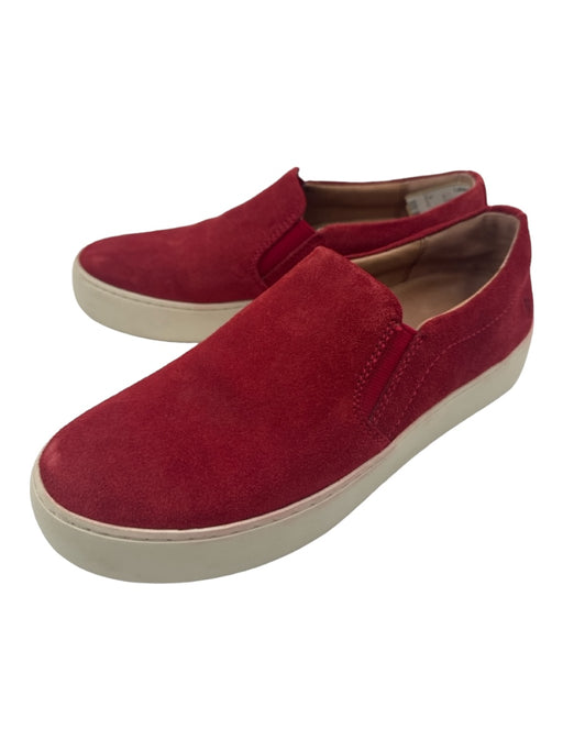 Frye Shoe Size 6.5 Red & White Suede Platform Slip On Elastic Detail Sneakers Red & White / 6.5