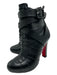 Christian Louboutin Shoe Size 36.5 Black Leather Calf High Almond Toe Booties Black / 36.5