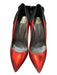 Versace Shoe Size 40 Red & Black Leather & Suede Stiletto color block Pumps Red & Black / 40