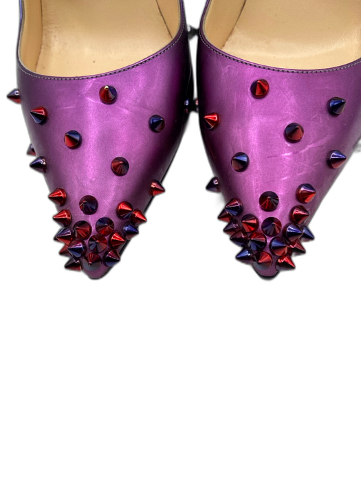 Christian Louboutin Shoe Size 41 Blue & Purple Leather Ombre Studded Pumps Blue & Purple / 41