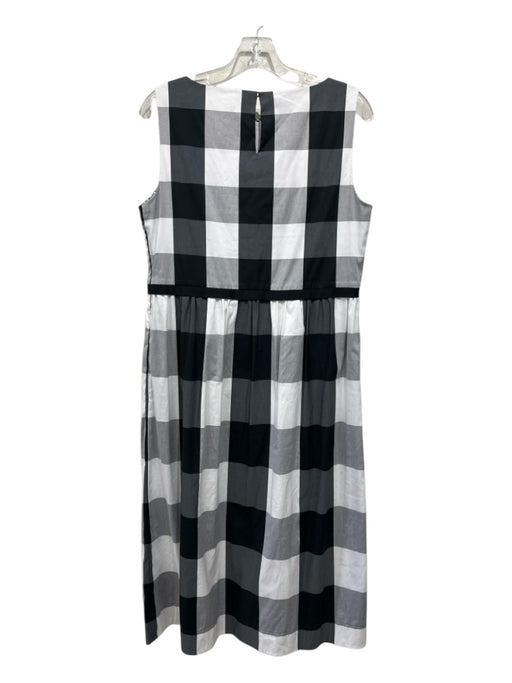 Lafayette 148 Size Small Black & White Cotton Blend Sleeveless Checked Dress Black & White / Small