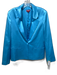 Staud Size M Aqua Blue Viscose Blend Satin Shiny One Button Blazer Jacket Aqua Blue / M