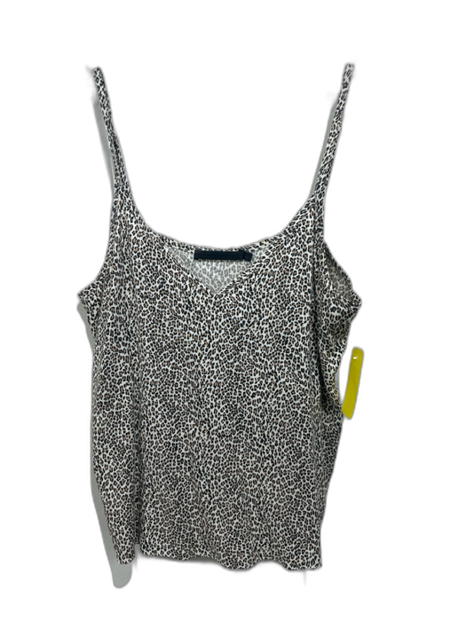 Jenni Kayne Size S Beige & Brown Viscose Leopard Print Spaghetti Strap Tank Top Beige & Brown / S