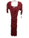 Diane Von Furstenberg Size S Red, Pink, Orange Nylon Leaves Gathered Sheer Dress Red, Pink, Orange / S