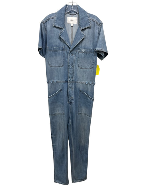 Pistola Size S Light Wash Cotton Collar Button Up Short Sleeve Denim Jumper Light Wash / S