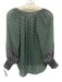 Veronica Beard Size S / 6 Green & Multi Silk Paisley Print Semi Sheer Top Green & Multi / S / 6