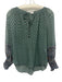 Veronica Beard Size S / 6 Green & Multi Silk Paisley Print Semi Sheer Top Green & Multi / S / 6