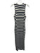 L'agence Size M White & Navy Blue Modal & Rayon Striped Sleeveless Knit Dress White & Navy Blue / M