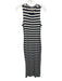 L'agence Size M White & Navy Blue Modal & Rayon Striped Sleeveless Knit Dress White & Navy Blue / M