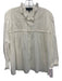 Nili Lotan Size S Cream White Cotton Long Sleeve Lace Trim Pleat Detail Top Cream White / S