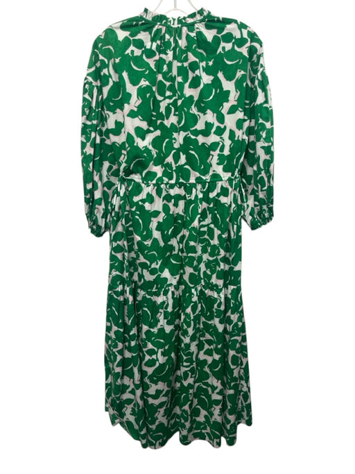 Diane Von Furstenberg Size S White, Green & Pink Cotton Blend V Neck Dress White, Green & Pink / S
