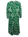 Diane Von Furstenberg Size S White, Green & Pink Cotton Blend V Neck Dress White, Green & Pink / S