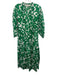 Diane Von Furstenberg Size S White, Green & Pink Cotton Blend V Neck Dress White, Green & Pink / S
