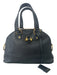 Yves Saint Laurent Black Leather Pebbled Goldtone Trim Bag Black