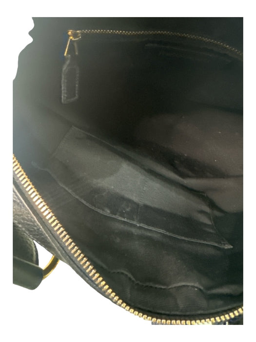 Yves Saint Laurent Black Leather Pebbled Goldtone Trim Bag Black