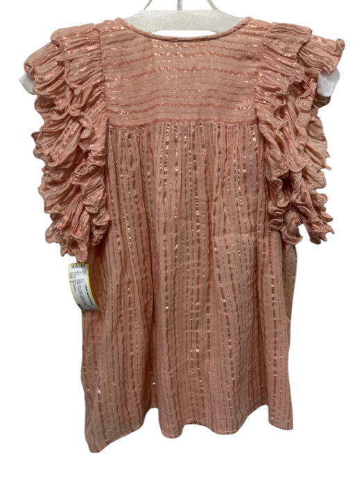 Ulla Johnson Size 2 Blush Pink Cotton Metallic Thread Ruffle Top Blush Pink / 2