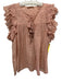 Ulla Johnson Size 2 Blush Pink Cotton Metallic Thread Ruffle Top Blush Pink / 2