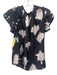Ulla Johnson Size 00 Black, Beige, Purple Silk Keyhole Back Tie Dye Raw Hem Top Black, Beige, Purple / 00