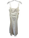 A.L.C. Size 6 Beige Linen Blend Crochet Detail Ruched Midi Dress Beige / 6