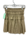 Loveshackfancy Size P Khaki Beige Lyocell blend Shirred Waist Gathered Skirt Khaki Beige / P