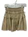Loveshackfancy Size P Khaki Beige Lyocell blend Shirred Waist Gathered Skirt Khaki Beige / P