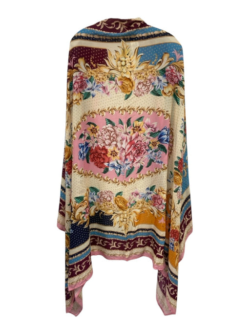 Agua Bendita Red, Beige & Multi Viscose Floral Tassel Detail Cover-Up Shawl Red, Beige & Multi / One Size