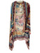 Agua Bendita Red, Beige & Multi Viscose Floral Tassel Detail Cover-Up Shawl Red, Beige & Multi / One Size