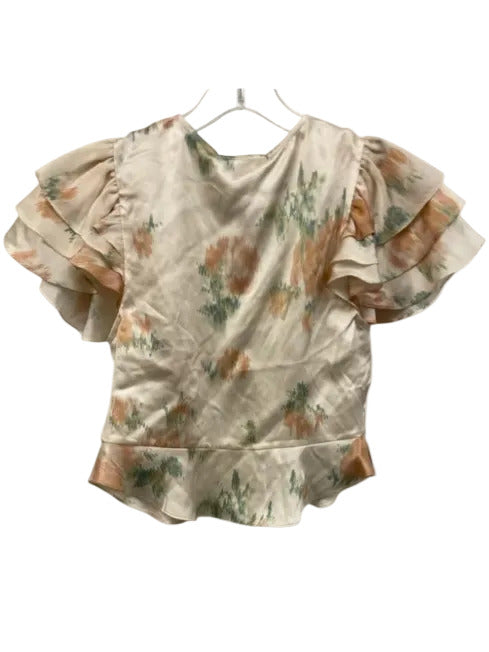 Loveshackfancy Size XS Cream, Green & Pink Silk Abstract Floral Pant Set Cream, Green & Pink / XS