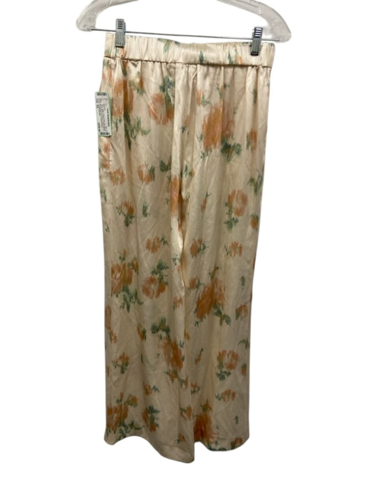 Loveshackfancy Size XS Cream, Green & Pink Silk Abstract Floral Pant Set Cream, Green & Pink / XS