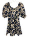 Ulla Johnson Size 0 White, Blue, Multi Cotton Short Puff Sleeve Floral Dress White, Blue, Multi / 0